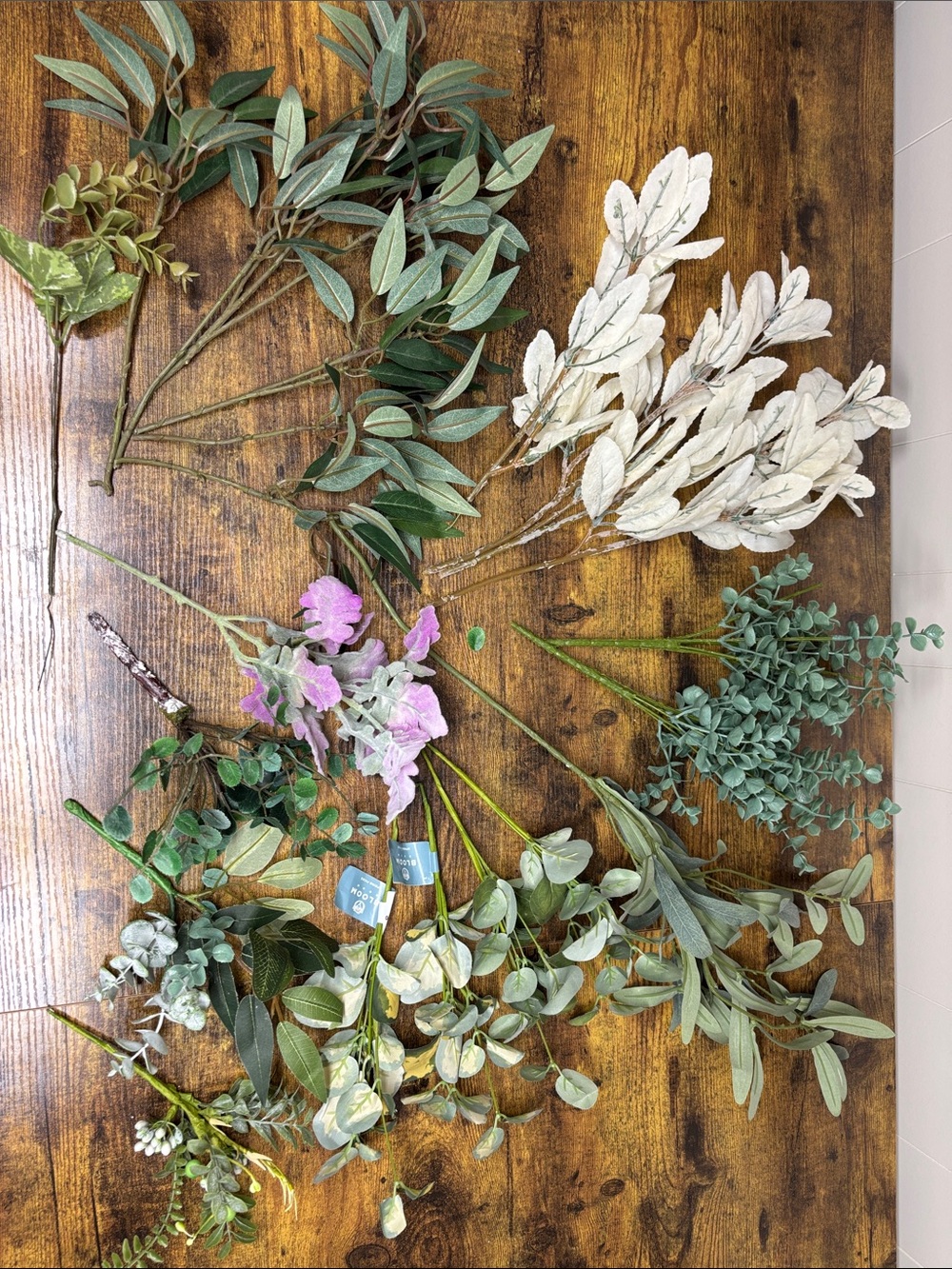 Assorted Faux Greenery - Eucalyptus Olive leaves Lambs Ear Bundle -